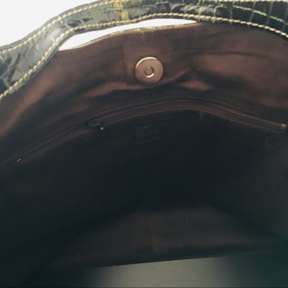 Croc skin hand bag - Emerald Green - Picture 5 of 6